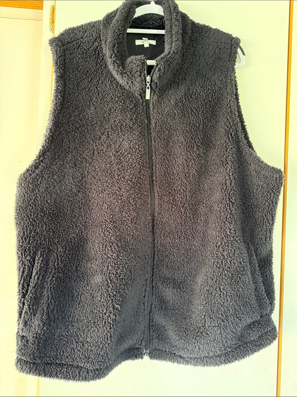 Maurices Black Sherpa Vest - Plush Zip Front